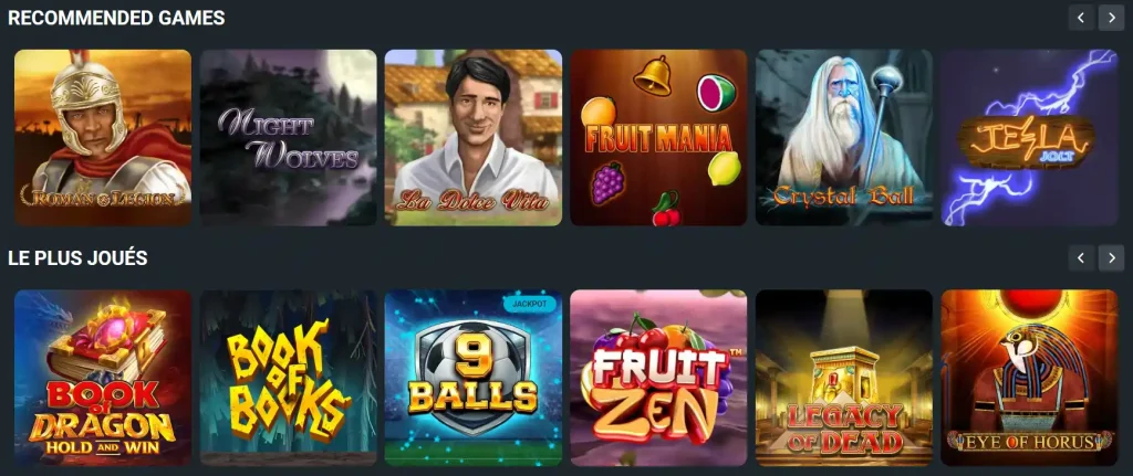 Hercules Casino sélection de machines à sous recommandées et jeux les plus joués