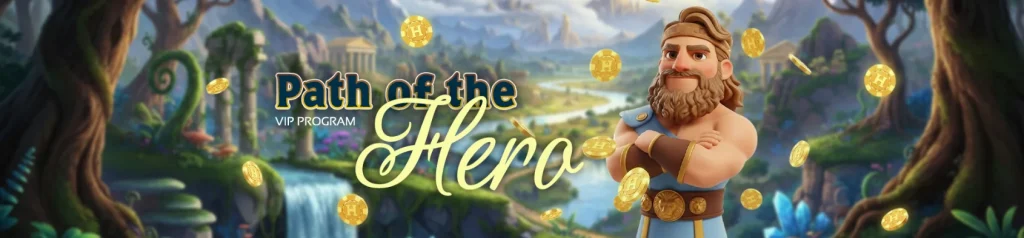 Hercules Casino Path of the Hero programme VIP avec personnage et pièces d’or